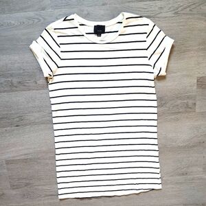 Lumiere Women's Striped Short Sleeve Pullover Mini T-Shirt Dress Medium M